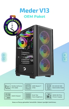 IH Meder V13 R7-5700 16 GB 512 GB SSD RTX5060 Dos Oem Paket Masaüstü Bilgisayar