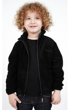 Dublino Kids Çocuk Polar Dik Yaka Fermuarlı Sweatshirt Hırka Siyah
