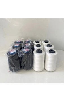 12'li Set Dikiş Ipliği 120 No Polyester Siyah Beyaz Dikiş İpi 12'li Set Dikiş Ipliği 120 No Polyester Siyah Beyaz Dikiş İpi