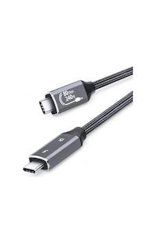 Coverzone 1.8 Metre Thunderbolt 5 Usb-c Ent Data Kablosu, 120gbps Veri Aktarımı, Pd 3.1 240w Hızlı Şarj, 16k 60hz Görüntü, Örgülü Kablo, Ses Video Aktarımı, Thunderbolt 4/3 Usb4/3.1/3.0 Uyumlu Zr1325