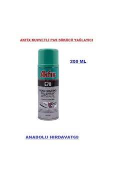 Akfix E70 Güçlü Pas Sökücü Sprey Yağlayıcı Sprey 200 ML