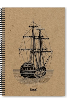 Tokaç Kraft Spiralli Defter 80 Sayfa Çizgisiz 16 X 23 Cm