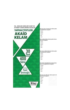 Akaid Kelam-İHL.Meslek Dersleri DHBT ve Diyanet Sınavlarına Hazırlık Yaprak Testleri- Kitap Dünyası Akaid Kelam-İHL.Meslek Dersleri DHBT ve Diyanet Sınavlarına Hazırlık Yaprak Testleri- Kitap Dünyası