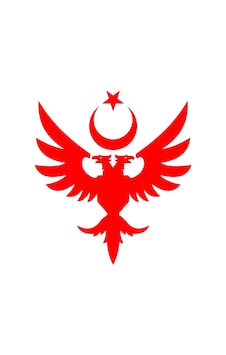 Anadolu Selçuklu Çift Başlı Kartalı Ay Yıldız Kırmızı Sticker Anadolu Selçuklu Çift Başlı Kartalı Ay Yıldız Kırmızı Sticker