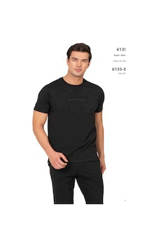 Pierre Cardin 6135 Erkek Kısa Kollu Bisiklet Yaka Pijama Takımı-siyah