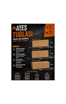 Ofigram Ates Tuğlası 20x10x2cm 1 Adet