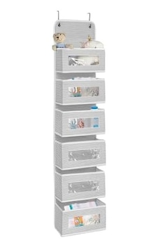 6 Katlı Kapı Arkası Düzenleyici Raf Bebek Eşyası Çocuk Odası Banyo Organizer Gri - Beyaz Çizgili 6 Katlı Kapı Arkası Düzenleyici Raf Bebek Eşyası Çocuk Odası Banyo Organizer Gri - Beyaz Çizgili