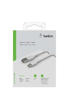 Belkin CAB001BT1MWH Type-C Data & Hızlı Şarj Kablo 1M Beyaz Belkin CAB001BT1MWH Type-C Data & Hızlı Şarj Kablo 1M Beyaz