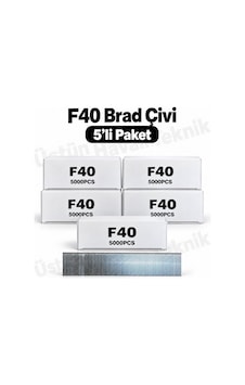 5' Li Paket - F Tipi Tabanca Çivisi F40 / 5.000 Adet - F/j/8/e/tıpın/type47 Serisi Kesik Başlı Çivi 5' Li Paket - F Tipi Tabanca Çivisi F40 / 5.000 Adet - F/j/8/e/tıpın/type47 Serisi Kesik Başlı Çivi