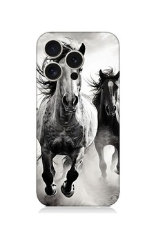 Apple Uyumlu iPhone 15 Pro Max Koşan Atlar Desenli Silikon Kılıf Silikon Apple Uyumlu iPhone 15 Pro Max Koşan Atlar Desenli Silikon Kılıf Silikon