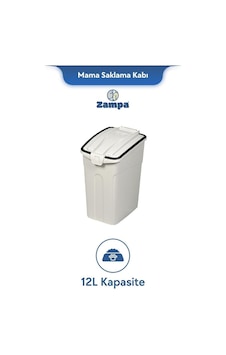 Zampa Plus Oto S Beyaz Mama Saklama Kabı 12l - Tazelik Ve Düzen Bir Arada Zampa Plus Oto S Beyaz Mama Saklama Kabı 12l - Tazelik Ve Düzen Bir Arada