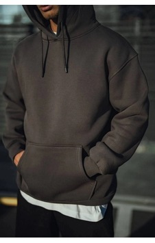 Zenna Tarz Üç İplik Penye Kapşonlu Basic Sweatshirt - Antrasit Füme Zenna Tarz Üç İplik Penye Kapşonlu Basic Sweatshirt - Antrasit Füme