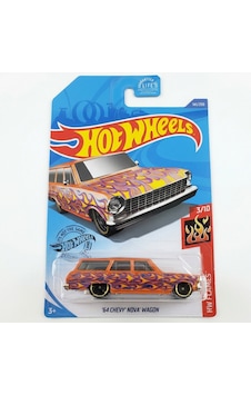 Hot Wheels '64 Chevy Nova Wagon - Uzun Kart - Hw Flames - 2018 - Ghd61 Turuncu
