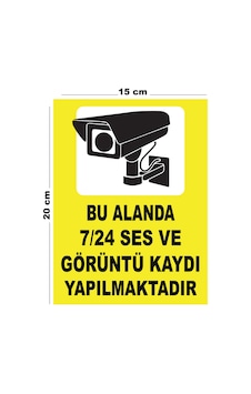 Metal Bu Alanda 7 24 Ses Ve Görüntü Kaydı Yapılmaktadır 15cm X 20cm Uyarı Levhası Yönlendirme Tabela Metal Bu Alanda 7 24 Ses Ve Görüntü Kaydı Yapılmaktadır 15cm X 20cm Uyarı Levhası Yönlendirme Tabela