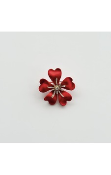 Kırmızı Mat Çiçek Broş Çok Renkli Kırmızı Mat Çiçek Broş Çok Renkli