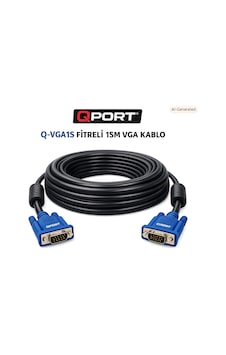 Qport Q-vga15 15pın Fıtrelı 15m Erkek Erkek Kablo Cn