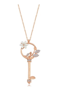 Mia vento Işıltılı Manolya Çiçeği Anahtarı Rose Renk Flowers Gümüş Kolye Mia vento Işıltılı Manolya Çiçeği Anahtarı Rose Renk Flowers Gümüş Kolye