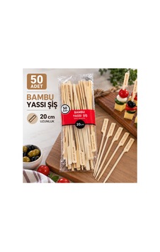 Yassı Çöp Şiş 20 Cm 50 Adet Bambu Şiş - 920925070 Yassı Çöp Şiş 20 Cm 50 Adet Bambu Şiş - 920925070