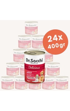 Dr. Sacchi Sığır Etli Yetişkin Köpek Konservesi 24 x 400 G