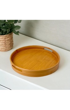 Deconox 35cm Yuvarlak Bambu Servis Tepsisi, Yuvarlak Tepsi, Bambu Tepsi 35cm 35.cm 6cm Sku: Smg8690010541765 Açık Mavi