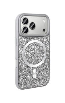 Apple Uyumlu iPad iPhone 17 Pro Max Kılıf Pırlanta Tasarımlı M-safe Şarj Özellikli Zore Mozaik Silikon Kapak Titanyum-Gri Apple Uyumlu iPad iPhone 17 Pro Max Kılıf Pırlanta Tasarımlı M-safe Şarj Özellikli Zore Mozaik Silikon Kapak Titanyum-Gri