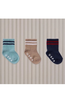 U.s. Polo Assn Erkek Bebek Çorap 2200 Su Yeşili-lacivert-bej U.s. Polo Assn Erkek Bebek Çorap 2200 Su Yeşili-lacivert-bej