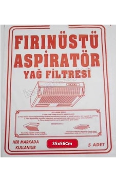 Fırınüstü Kağıt Aspiratör Yağ Filtresi Bez Filitre 5 Adet 35x56 Cm Her Markaya Uygundur