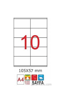 Goldmoon 2075 Laser A4 Sayfa Etiketi 105X57MM 100'lü Paket Goldmoon 2075 Laser A4 Sayfa Etiketi 105X57MM 100'lü Paket