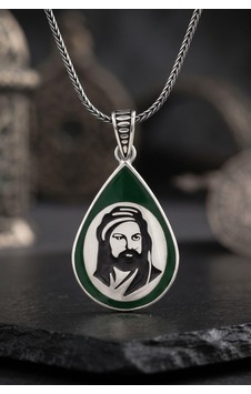 Hz. Ali Resimli 925 Ayar Gümüş Kolye Zincir 903230