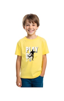 Panios Kids Unisexs Çocuk Baskılı Kısa Kollu T-shirt Sarı Panios Kids Unisexs Çocuk Baskılı Kısa Kollu T-shirt Sarı