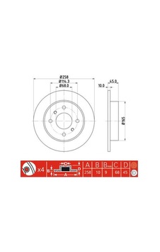 IOTO 10409-30303 Fren Diski Arka 258 Mm. Primera 1996-1999 Almera 2000- IOTO 10409-30303 Fren Diski Arka 258 Mm. Primera 1996-1999 Almera 2000-