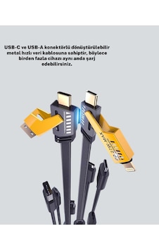Cosmotex Hızlı Şarj Destekli 65w Örgülü Usb-c Ve Usb-a Çoklu Şarj Kablosu Cosmotex Hızlı Şarj Destekli 65w Örgülü Usb-c Ve Usb-a Çoklu Şarj Kablosu