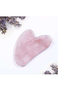 Pembe Kuvars Gua Sha Kalp Şekli Masaj Taşı Pembe Kuvars Gua Sha Kalp Şekli Masaj Taşı