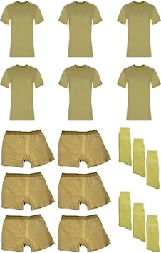 Seher Yıldızı 6'lı Paket Asker Fanila-boxer-çorap Set Bedelli-acemi 001
