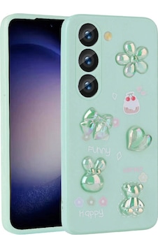 Galaxy Uyumlu S23 Kılıf Kabartma Figürlü Parlak Zore Toys Silikon Kapak Açık Yeşil Galaxy Uyumlu S23 Kılıf Kabartma Figürlü Parlak Zore Toys Silikon Kapak Açık Yeşil