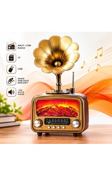 Şık Retro Bluetooth Hoparlör Usb Tf Kart Uyumlu Şık Retro Bluetooth Hoparlör Usb Tf Kart Uyumlu