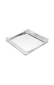 Mikasa Moor Gümüş Metal Kare Ayaklı Aynalı Tepsi 40x40x4 Cm