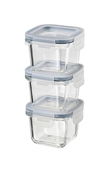 Ikea 3 Adet Cam Saklama Kabı Seti 180 Ml, Kare-vakumlu Mini Kaplar Sku: Zeus8690010221711 150 Mm