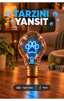 Pati Şeklinde Neon Dekoratif Masa Lambası Ampul Şeklinde Yeni Nesil Aydınlatma Sevimli Pati Çok Renkli Pati Şeklinde Neon Dekoratif Masa Lambası Ampul Şeklinde Yeni Nesil Aydınlatma Sevimli Pati Çok Renkli
