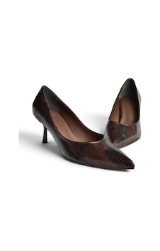 Fox Shoes Z676070007 Kahverengi Yılan Baskılı İnce Topuklu Kadın Stiletto Ayakkabı Fox Shoes Z676070007 Kahverengi Yılan Baskılı İnce Topuklu Kadın Stiletto Ayakkabı