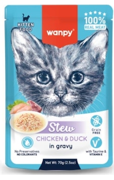 Wanpy Stew Gravy Pouch Tavuklu Ve Ördekli Yavru Yaş Kedi Maması 70 Gr Wanpy Stew Gravy Pouch Tavuklu Ve Ördekli Yavru Yaş Kedi Maması 70 Gr