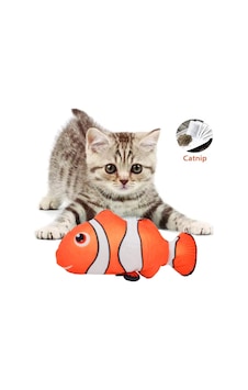 Tineke Balık Kedi Nanesi Otlu Çıngıraklı Peluş Kedi Oyuncağı Tineke Balık Kedi Nanesi Otlu Çıngıraklı Peluş Kedi Oyuncağı