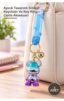 3 Adet Taşlı Ayıcık Silikon Anahtarlık Ayıcık Tasarımlı Silikon Keychain Ve Key Ring, Çanta Aksesuarı 3 Adet Taşlı Ayıcık Silikon Anahtarlık Ayıcık Tasarımlı Silikon Keychain Ve Key Ring, Çanta Aksesuarı