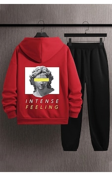 Uyguntarz Unisex Aesthetic Eşofman Takımı Kırmızı Uyguntarz Unisex Aesthetic Eşofman Takımı Kırmızı