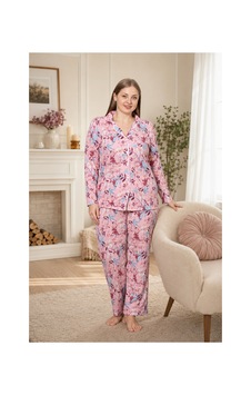 Alperi Büyük Beden Kadın Viskon Boydan Düğmeli Pijama Takımı 3xl-4xl-5xl-6xl Yazlık Rahat Ev Giyim B79-91 Desenli Alperi Büyük Beden Kadın Viskon Boydan Düğmeli Pijama Takımı 3xl-4xl-5xl-6xl Yazlık Rahat Ev Giyim B79-91 Desenli