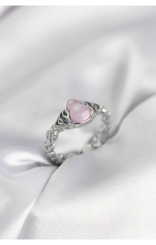Gümüş Renk Pembe Damla Model Kadın Yüzük Çoklu Renk Gümüş Renk Pembe Damla Model Kadın Yüzük Çoklu Renk