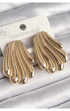 Mey İthalat Pirinç Gold Renk İşlemeli İstirdye Model Kadın Küpe Renkli Mey İthalat Pirinç Gold Renk İşlemeli İstirdye Model Kadın Küpe Renkli