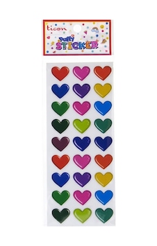 Ticon Renkli Kalp Sticker - 6 Adet