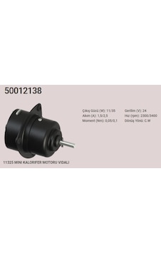 Başkurt 50012138 Koltuk Altı Kalorifer Motoru 24 Volt Vidalı Mil Başkurt 50012138 Koltuk Altı Kalorifer Motoru 24 Volt Vidalı Mil