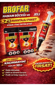Brofar Jel Hamam Böceği Ve Karınca Jeli 5 Gr Etkili Haşere İlacı Ev İçi Kullanım 2 Adet Brofar Jel Hamam Böceği Ve Karınca Jeli 5 Gr Etkili Haşere İlacı Ev İçi Kullanım 2 Adet